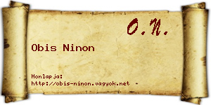 Obis Ninon névjegykártya